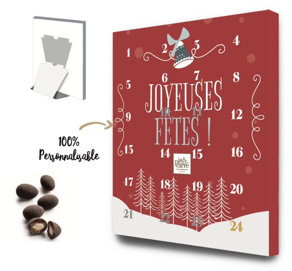 Calendrier de l'avent publicitaire  amandes - Lait ou Gianduja