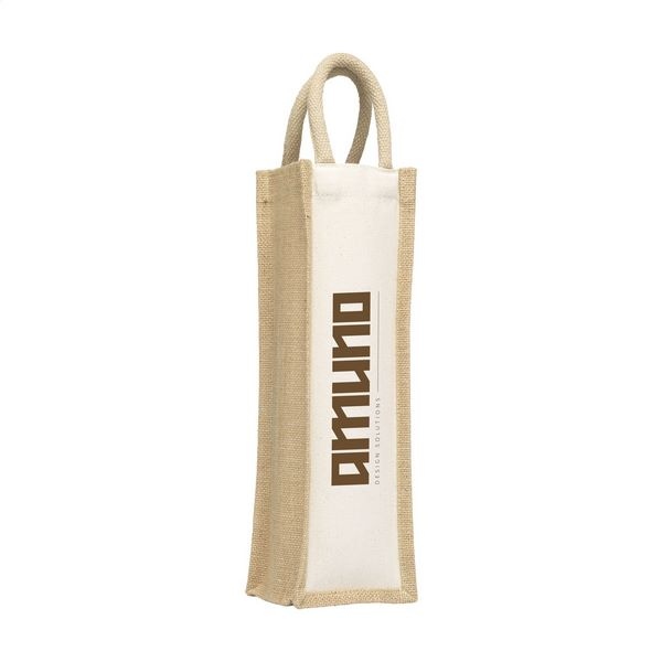 Sac porte-bouteilles personnalisable en jute